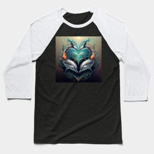 Dolphin Hearts Of Love 10 Baseball T-Shirt
